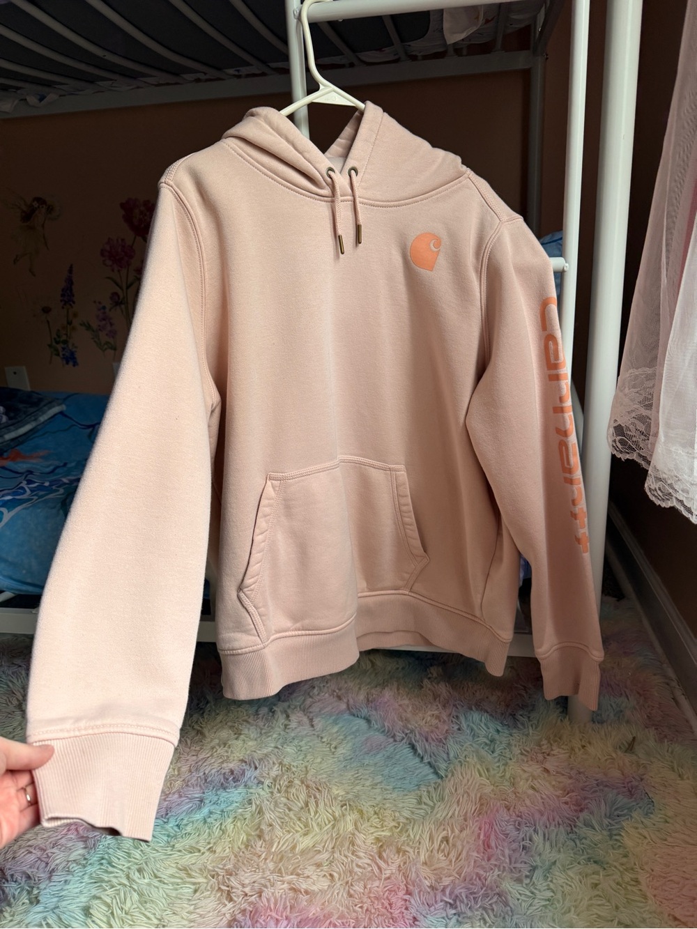 Carhartt Light Pink Logo Pullover Hoodie